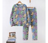 Set pigiama da 2 pezzi per ragazzi adolescenti, con grafica a tema videogiochi che brillano al buio, composto da maglia girocollo a maniche lunghe e pantaloni in pile, adatto per uso quotidiano e rela