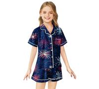 Set Pigiama da Bambina in Cotone Vestiti Ragazza er Adolescenti con Stampa, Due Pezzi Abbigliamento casa Morbido di Pantaloni Bambino Ragazze 2-8 Anni