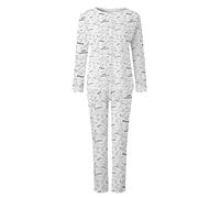 Set pigiama da donna 2 pezzi biancheria da notte lingerie da donna stampa quotidiana vestiti per la famiglia abbinati a maniche lunghe top pantaloni camicia pantaloni set lingerie accogliente pigiama