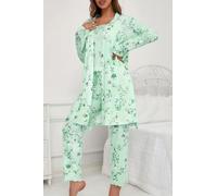 Set pigiama da donna a 3 pezzi a maniche lunghe con top e pantaloni morbidi per la casa per dormire rilassarsi quotidiano al chiuso relax