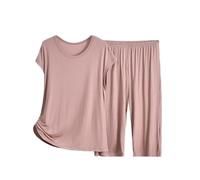 Set pigiama da donna a maniche corte con pantaloni lunghi, set pigiama da