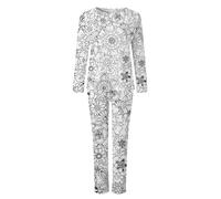 Set pigiama da donna biancheria intima vestiti per la casa da donna vestiti per la famiglia stampati quotidiani vestiti abbinati a maniche lunghe top pantaloni camicia pantaloni set accogliente Pjs