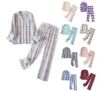 Set pigiama da donna divertente, pigiama con bottoni per le donne in cotone super morbido set pigiama a maniche lunghe con bottoni Set pigiama a maniche lunghe Set pigiama a lunghezza intera Set