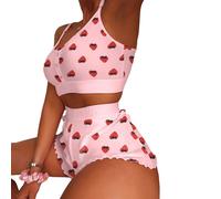 Set pigiama da donna stampati reggiseno gilet top e pantaloncini lingerie da not