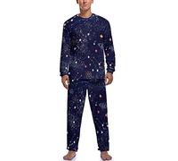 Set pigiama da uomo con costellazione dello zodiaco e stella dello spazio galassia morbida per uomo a maniche lunghe top e inferiore pigiama set pigiameria da notte