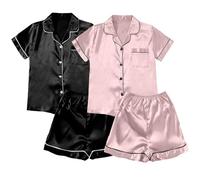 Set Pigiama Donna Elegante con Bretelle in Pizzo e Pantaloncini per Il Relax Casalingo (BK2, L)