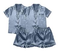 Set Pigiama Donna Elegante con Bretelle in Pizzo e Pantaloncini per Il Relax Casalingo (Blue, XXL)