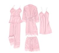 Set Pigiama Donna in con Pizzo e Floreale per Una Notte di Lusso e Comfort (L)