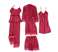 Set Pigiama Donna in con Pizzo e Floreale per Una Notte di Lusso e Comfort (M)