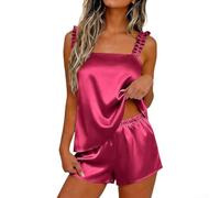 Set Pigiama Donna in Pizzo, Elegante e Casual, Taglia S(Hot Pink M) | Per Vacanze al , Leggero e , Ideale per Donne, di Poliestere, Taglie S-XXL