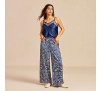 Set pigiama estivo alla moda blu navy & paisley - canottiera con bordo in pizzo & pantaloni a gamba larga abbigliamento da casa estivo pigiama curve ora di grafica L,M,S,XL,XS,XXL,XXS,XXXL,XXXXLTribal