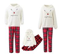 Set Pigiama Famiglia Natale Plaid Girocollo Invernale Pigiama Set Stampa Con Fiocco Di Neve Pigiama Natalizio Natale Mamma E Figli Costume Natalizio Manica Lunga Con Renna Natale Casa Set