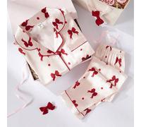 Set pigiama in coordinato per ragazze adolescenti con pantaloncini corti e cardigan a manica corta in tessuto popeline arancione corallo con stampa farfalle bianche elegante su tutto il capo 14Y,13Y,1