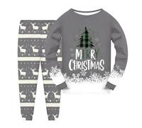 Set pigiama natalizio per ragazzi e ragazze bambini pigiama natalizio con stampa brutta biancheria da notte per bambini a maniche lunghe unisex girocollo confortevole morbido stampa natalizia pigiama