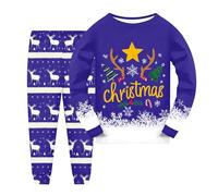 Set pigiama natalizio per ragazzi e ragazze bambini pigiama natalizio con stampa brutta biancheria da notte per bambini a maniche lunghe unisex girocollo confortevole morbido stampa natalizia pigiama