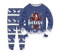 Set pigiama natalizio per ragazzi e ragazze bambini pigiama natalizio con stampa brutta biancheria da notte per bambini a maniche lunghe unisex girocollo confortevole morbido stampa natalizia pigiama