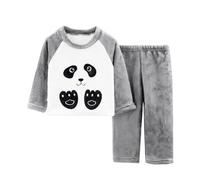 Set pigiama per bambini, per primavera e autunno, a maniche lunghe, in pile ispessito, da indossare per la casa, per ragazzi e ragazze, grande, caldo (grigio scuro, 11-12 anni)