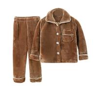 Set Pigiama per Bambini Ragazzi e Ragazze Abbigliamento da Casa Traspirante Stampa di Cartoni Animati Pantaloni Solidi a Manica Lunga con Lunghi Facile Accesso Bambine dai 2 ai 7 Anni