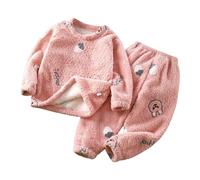 Set Pigiama per Bambini Ragazzi e Ragazze Comodo Biancheria Intima Termica Pantaloni Solidi a Manica Lunga con Lunghi in Cotone Maniche Lunghe Adatto Il Gioco nel Tempo Libero