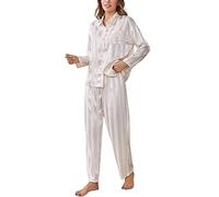Set pigiama per le donne 2 pezzi loungewear femminile confortevole popolare striscia pigiama donna abbigliamento da notte personalizzati abiti, A, XL