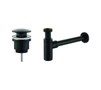 Set piletta e sifone nero opaco modello tondo DAMAST KITSCA1NO
