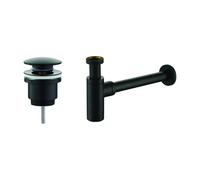 Set piletta e sifone nero opaco modello tondo Piralla KITSCA1