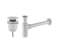 Set piletta e sifone standard bianco opaco modello tondo per lavandino Damast KI