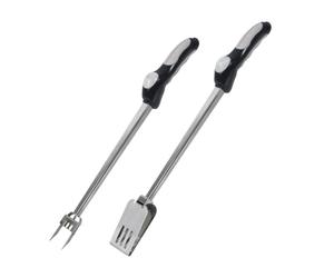 Set pinza forchettone BBQ barbecue attrezzi per grigliata da cucina acciaio inox