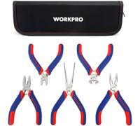 Set pinze mini, 5 pezzi, lega d'acciaio, impugnatura ergonomica, borsa