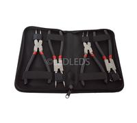 SET PINZE PROFESSIONALI PER ANELLI ELASTICI SEEGER LUNGHEZZA 175 MM 4PZ PEZZI