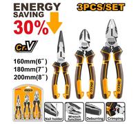 Set Pinze Professionali Super INGCO Risparmio 30% della forza 3 Pinze 6", 7", 8"