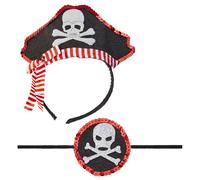 Set pirata con Benda per occhio e mini cappello con cerchietto