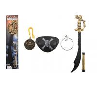 set pirata con spada e accessori in plastica 58 cm su cartone
