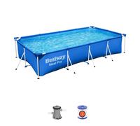 Set piscina fuori terra rettangolare Steel Pro da 300X201X66 h cm blu 56404 - Bestway