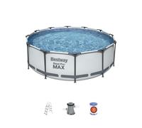 Set piscina fuoriterra rotonda Steel Pro MAX Bestway 366x100 pompa e scaletta