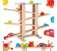 Set pista a biglie in legno Montessori XXL