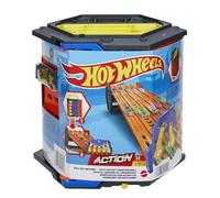 Set Pista Hot Wheels Roll Out Raceway e Macchinina in Scala 1:64 | Secchiello che si apre e diventa una pista a 5 corsie per gare con più auto e si collega ad altri set, HGK41