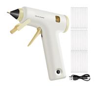 Set Pistola per Colla a Caldo e Bastoncini 20W Mini Utensile Alta | Incollatrice Ricaricabile per Lavoretti Creativi Scuola Lavoretti Fai da Te Arte Riparazioni Rapid Bianco
