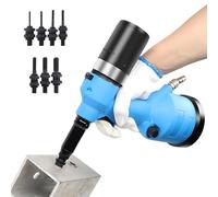 Set Pistola Pneumatica Idraulica per Rivetti M3-M12, Pistola Pneumatica Idraulica Industriale per Rivetti, con Inversione con Un Solo Clic, Corsa di Rivettatura 7 Mm