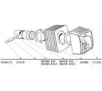 Set Pistone Polini 43,4mm, Perno Pistone 10mm