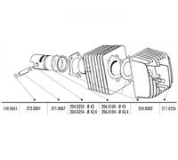 Set Pistone Polini 43mm, Perno Pistone 12mm