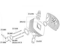 Set pistone Polini Serie 6000 80cc 48mm (C) per Fantic Motor Regolarita 50