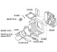 Set Pistoni Polini 70cc, perno da 10mm per Minarelli verticale