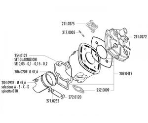 Set pistoni Polini 70ccm 10mm (D) per Minarelli orizzontale LC