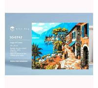 Set Pittura per Numeri Alex Bog Lago di Como 40 x 50 cm Numeri