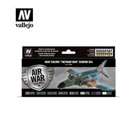 Set Pittura Vallejo 71204 USAF Vietnam Sea, 8 Tinte Model Air Camouflage Avio