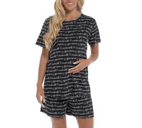 Set PJS Stampato Per Gravidanza In Pigiama Corto Maternità A2Z