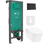 Set placca di comando Hansgrohe Element E 66003670, vaso WC Hansgrohe EluPura S 60193450, 01022180, 60148450