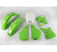 SET PLASTICA KAWASAKI KX 125 '90-'91, COLORE OEM (VERDE/BIANCO) (KA196