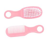 Set Plastica Rosa Pettine Spazzola Massaggio e 1 Ragazzo Ragazza | Design Antistatico, Denti Rotondi, Uso Delicato Sul Cuoio Capelluto, per Lattanti e Nuovi Nati